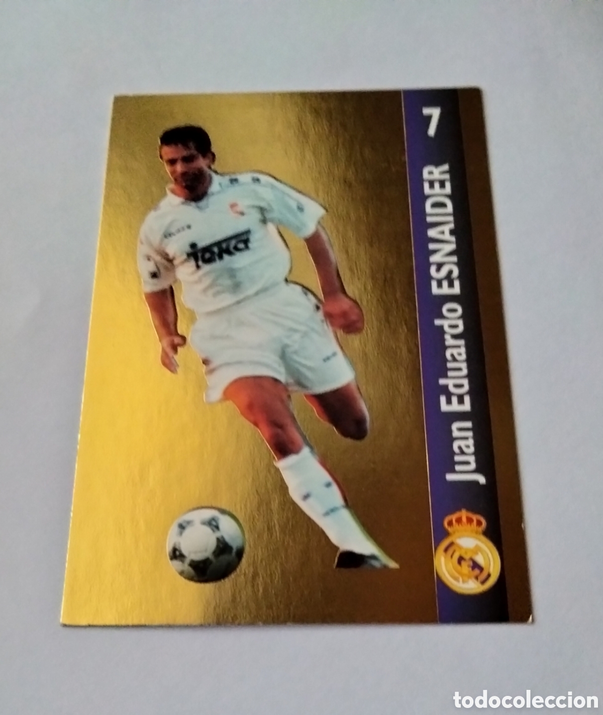 Coleccionismo Cromos antiguos: ESNAIDER # 139 REAL MADRID ORO FICHA 1902/1996 MAGIC BOX