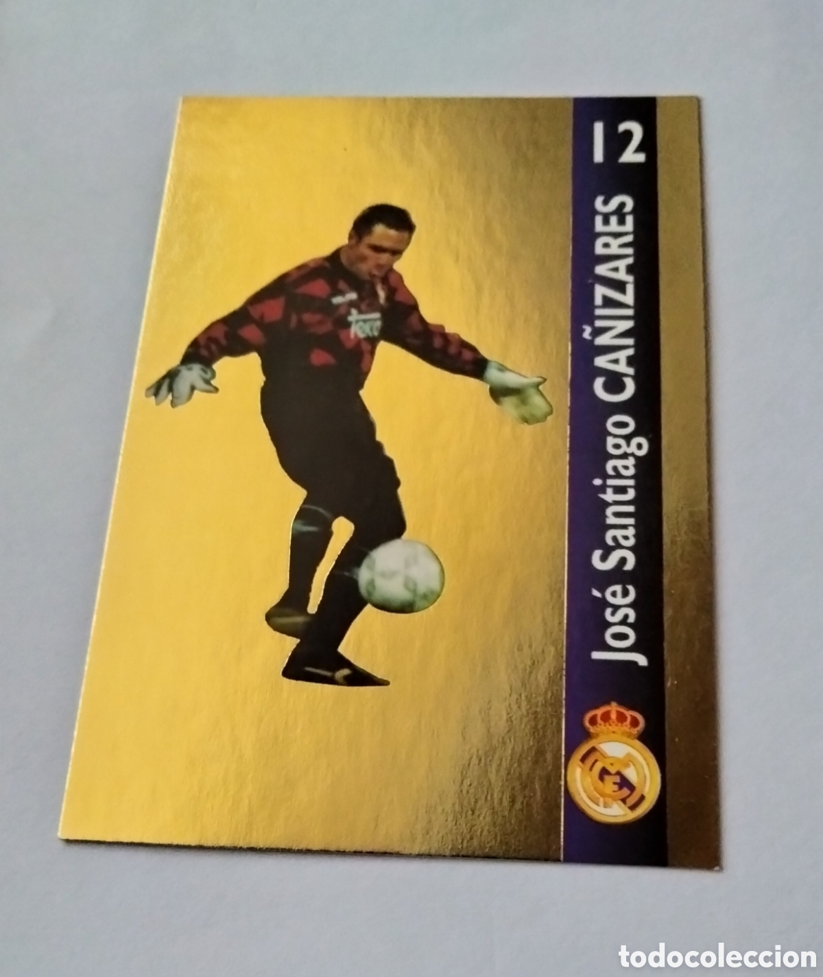 Coleccionismo Cromos antiguos: CA&Ntilde;IZARES # 149 REAL MADRID ORO FICHA 1902/1996 MAGIC BOX