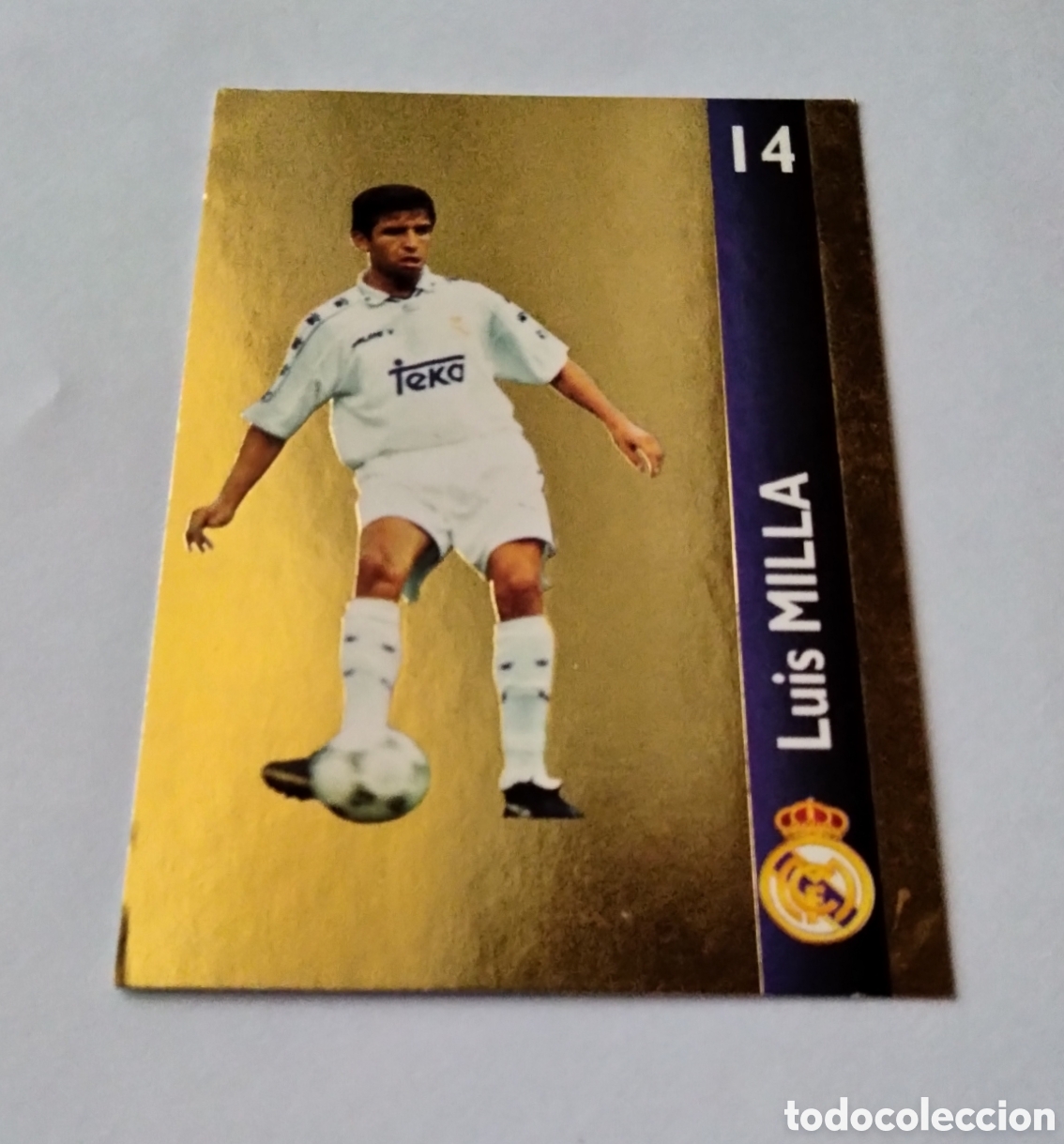 Coleccionismo Cromos antiguos: MILLA # 153 REAL MADRID ORO FICHA 1902/1996 MAGIC BOX