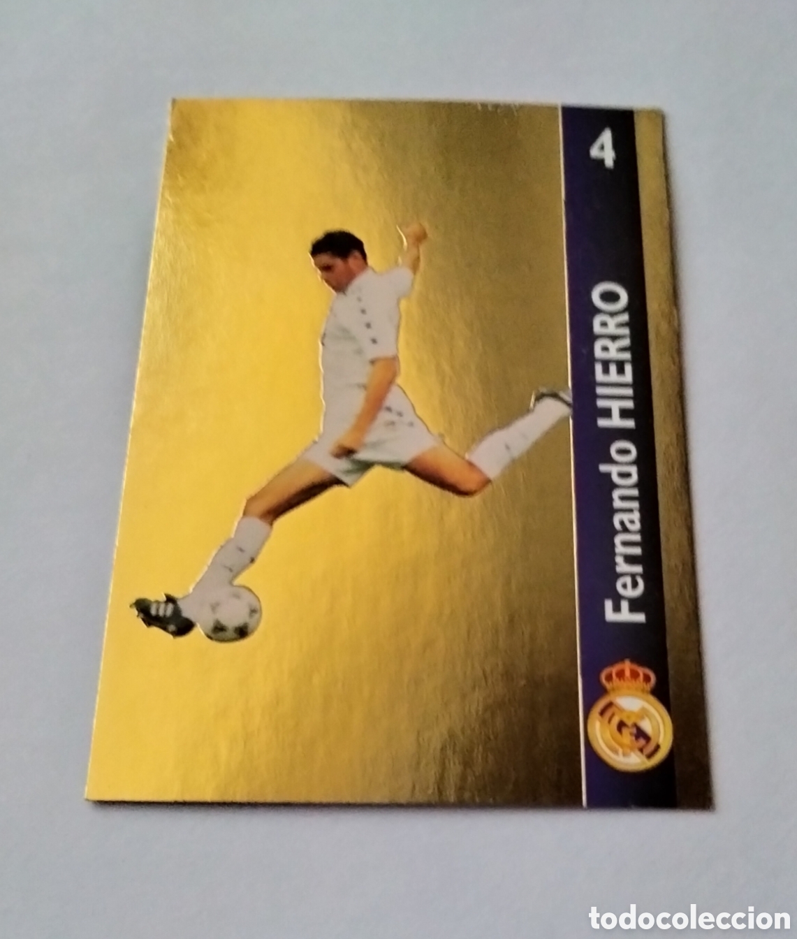 Coleccionismo Cromos antiguos: HIERRO # 133 REAL MADRID ORO FICHA 1902/1996 MAGIC BOX