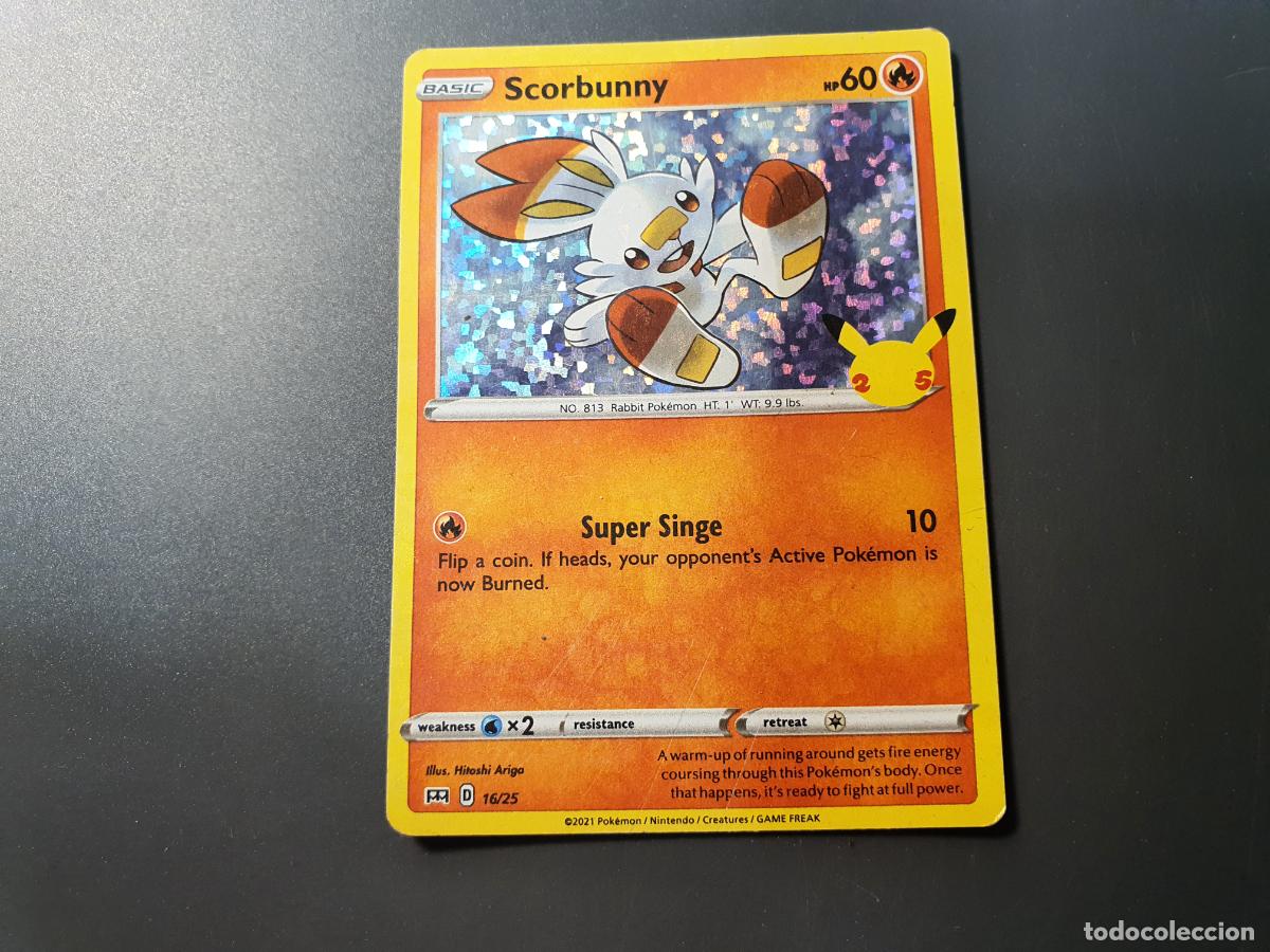 Coleccionismo Cromos antiguos: CARTA POKEMON 25 Aniversario - McDonald's Mcdonal Mc donald Mcdonalds -- HOLO - N&ordm; 16 SCORBUNNY
