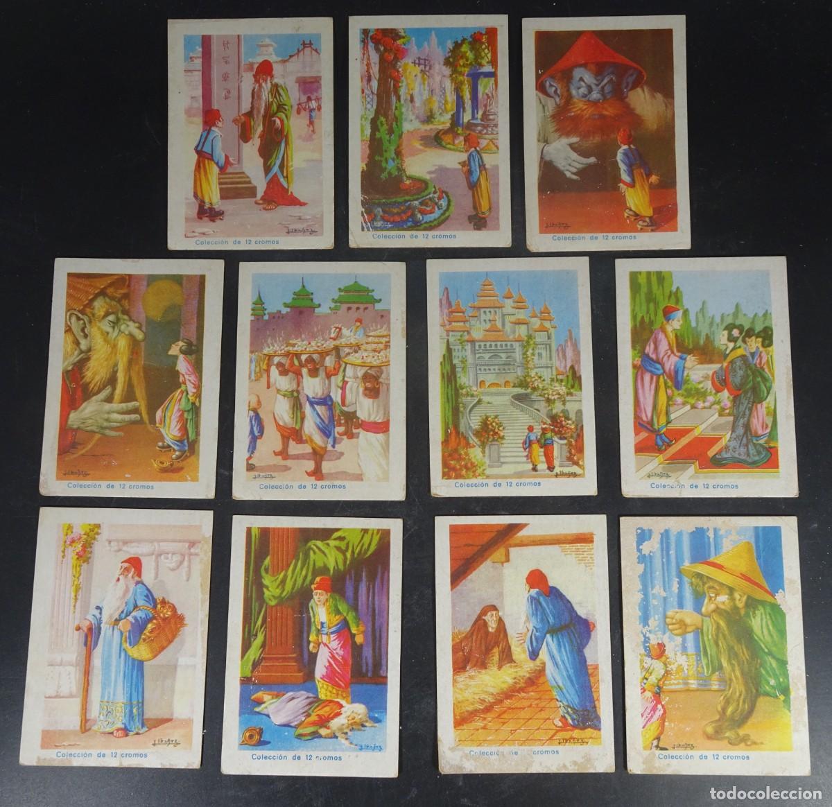 Coleccionismo Cromos antiguos: ALADINO Y LA L&Aacute;MPARA MARAVILLOSA 11 CROMOS de 12, CHOCOLATES COMET, FIGUERAS, VER FOTOS