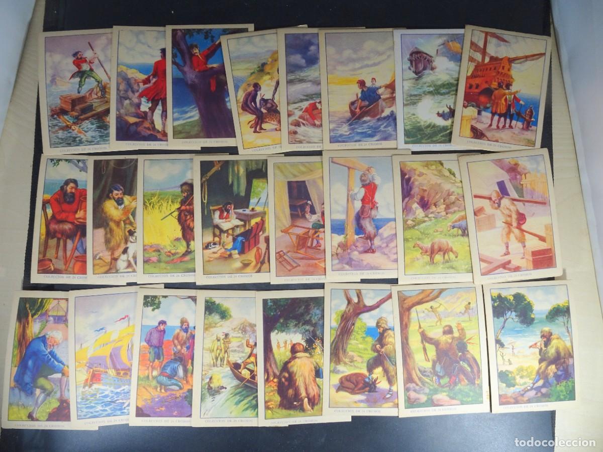 Coleccionismo Cromos antiguos: AVENTURAS DE ROBINSON COMPLETO 24 CROMOS, VER FOTOS