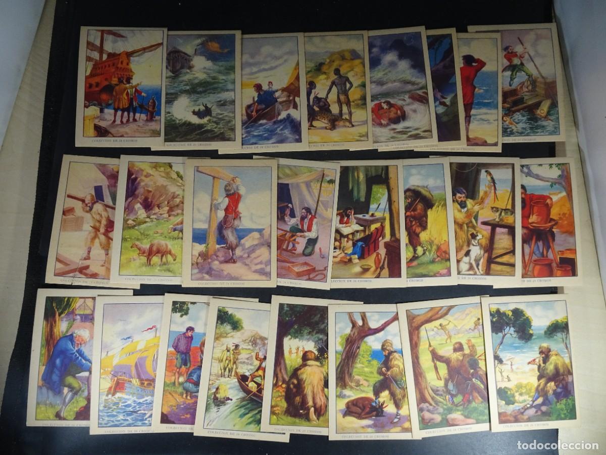 Coleccionismo Cromos antiguos: AVENTURAS DE ROBINSON COMPLETO 24 CROMOS, VER FOTOS