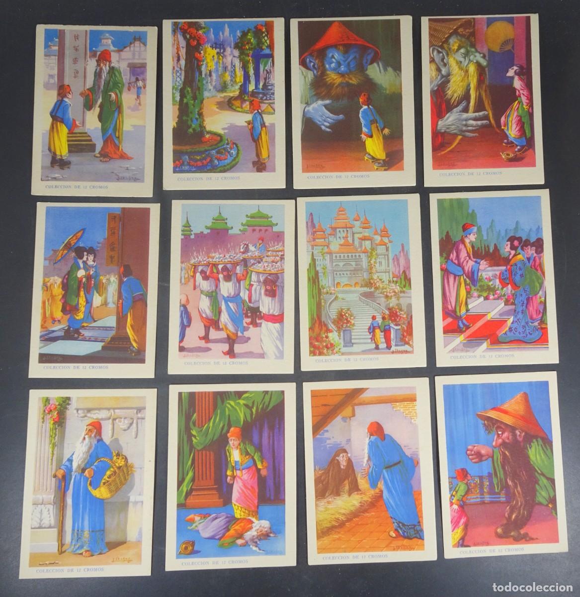 Coleccionismo Cromos antiguos: ALADINO Y LA L&Aacute;MPARA MARAVILLOSA COMPLETO 12 CROMOS, VER FOTOS