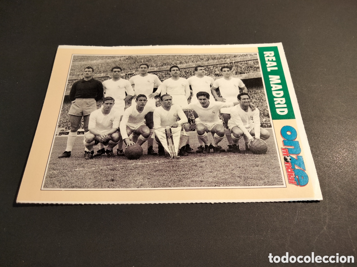 Colecionismo Cromos antigos: REAL MADRID EQUIPO 1956 ( DI STEFANO, GENTO....) REVISTA ONZE MONDIAL 10CM X 14CM