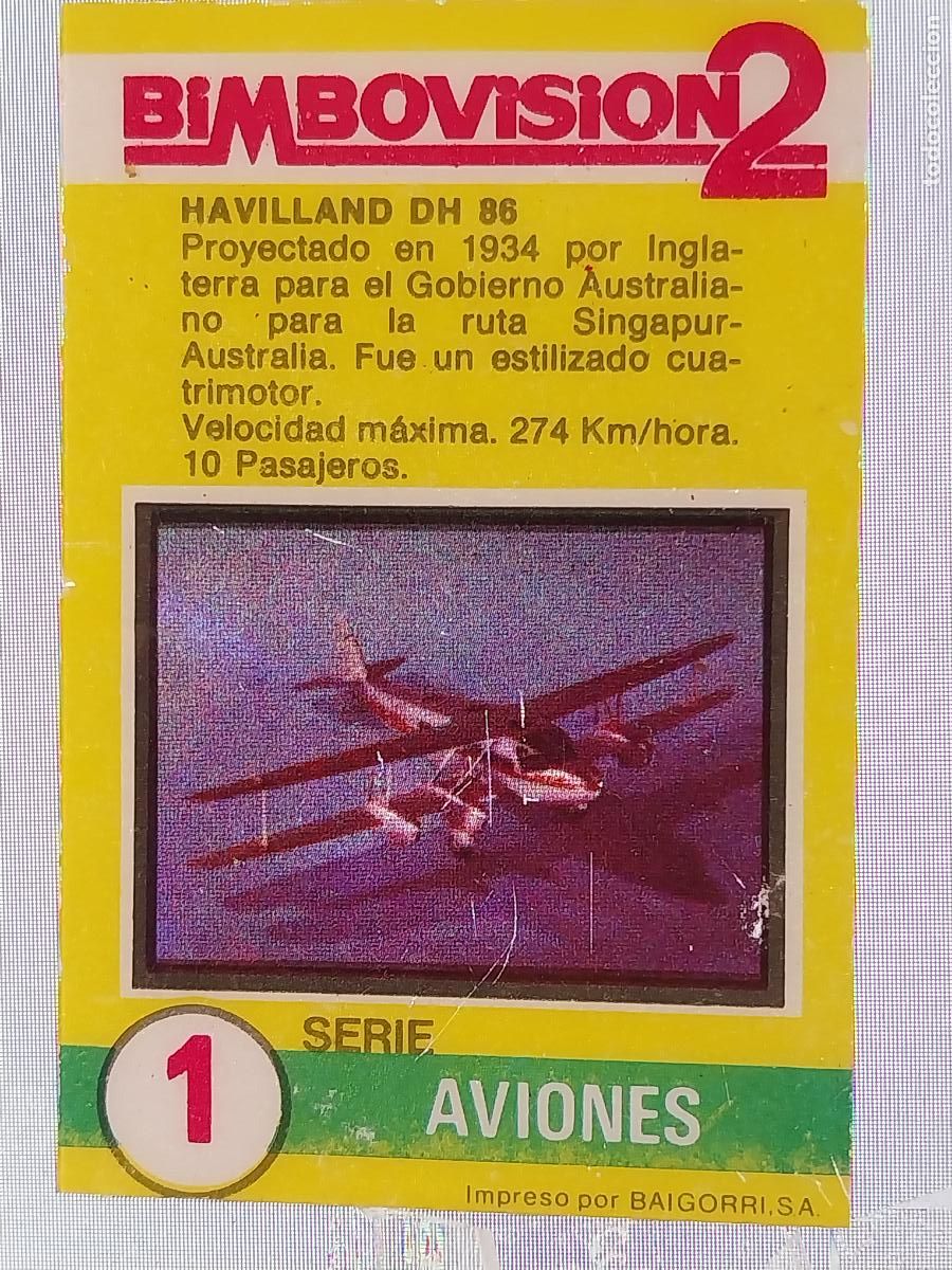 Coleccionismo Cromos antiguos: BIMBO BIMBOVISION 2 CROMO 1 AVIONES HAVILLAND DH 86 DIAPOSITIVA JUGADO