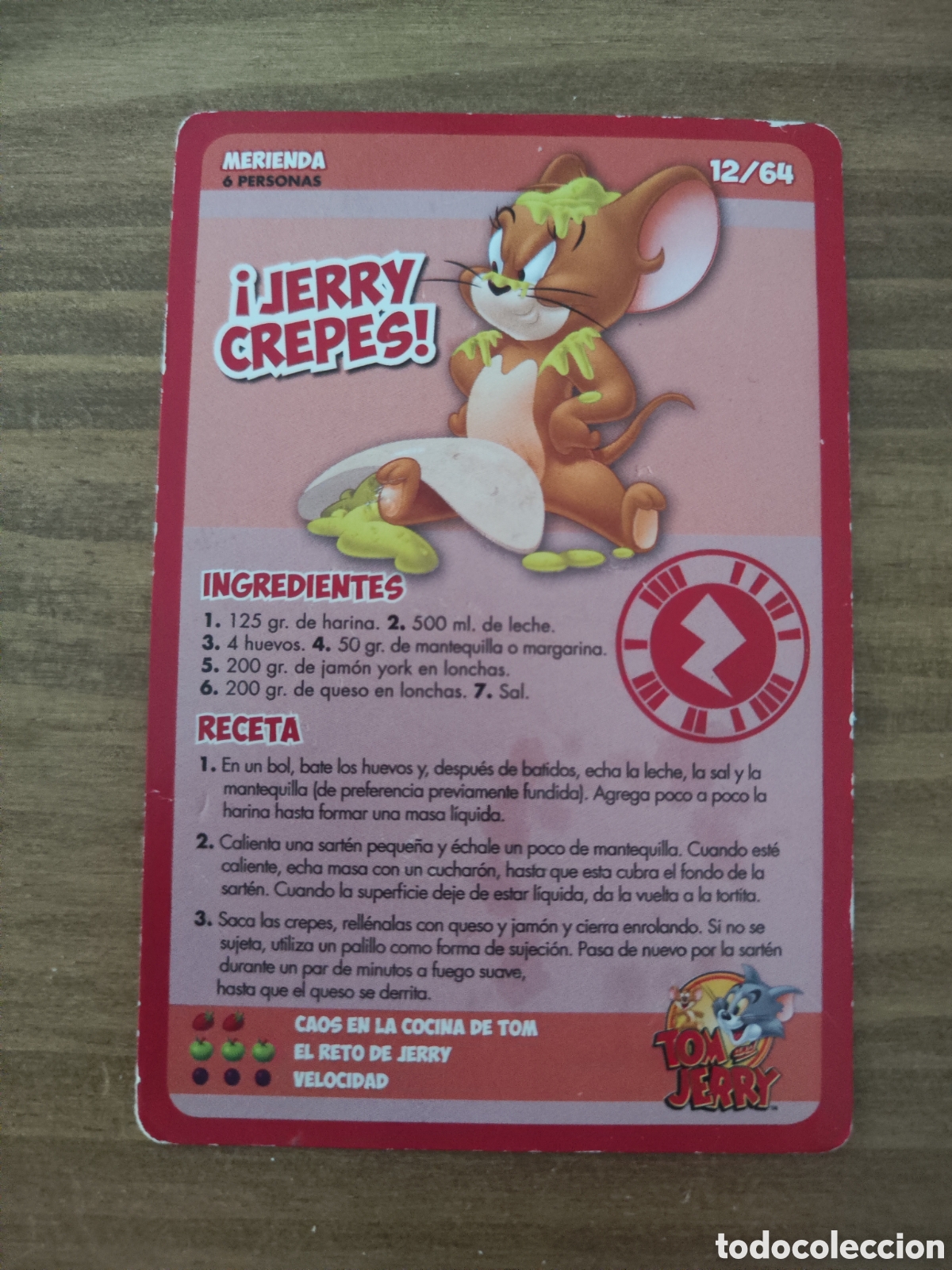 Coleccionismo Cromos antiguos: Cromo carta Tom y Jerry Merienda 12 de 64 Jerry Crepes