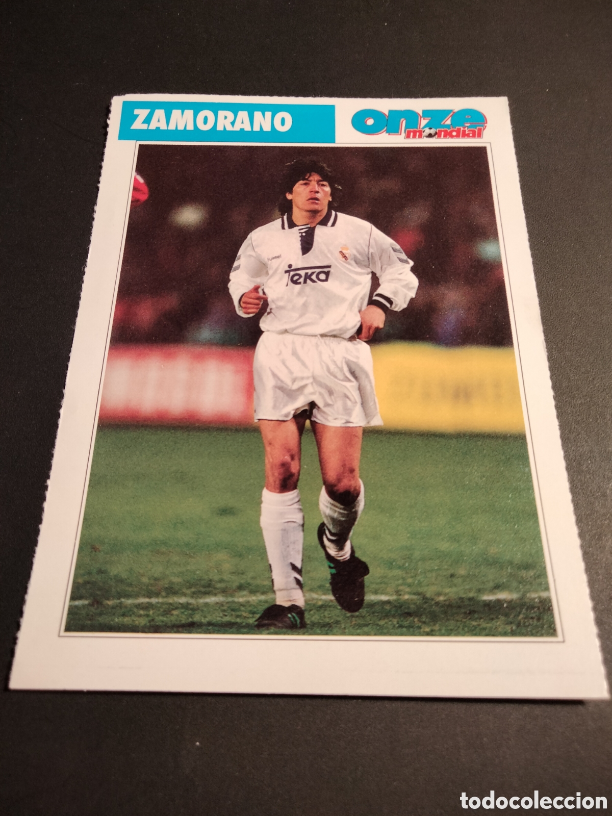 Coleccionismo Cromos antiguos: ZAMORANO REAL MADRID REVISTA ONZE MONDIAL 10CM X 14CM