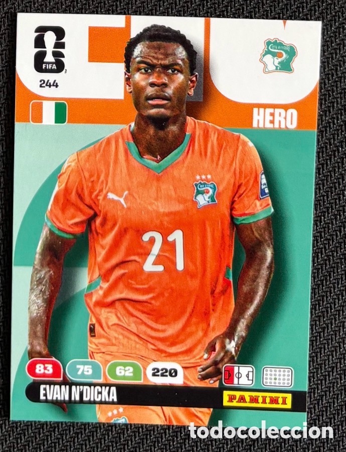 Coleccionismo Cromos antiguos: 244 N&rsquo;Dicka Costa de Marfil Carta FIFA WORLD CUP 2026 mundial ADRENALYN XL