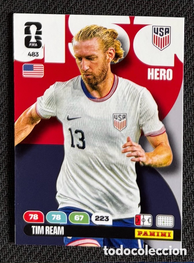 Coleccionismo Cromos antiguos: 483 TIM REAM EEUU Carta FIFA WORLD CUP 2026 mundial ADRENALYN XL