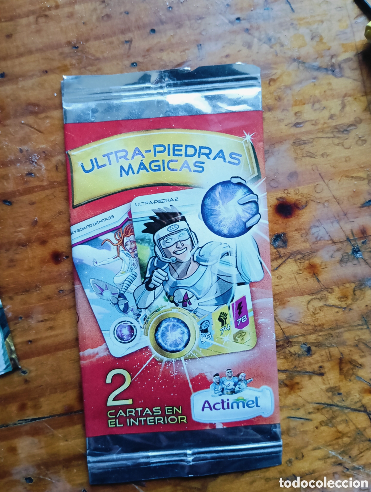 Coleccionismo Cromos antiguos: Sobre vac&iacute;o Actimel Ultra-piedras magicas