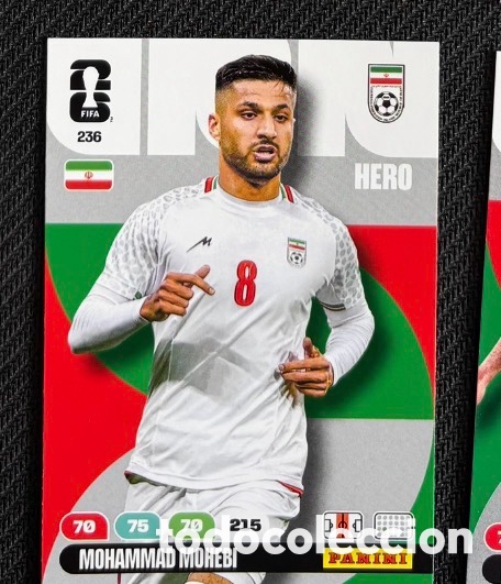 Coleccionismo Cromos antiguos: 236 MOHEBI IR&Aacute;N Carta FIFA WORLD CUP 2026 mundial ADRENALYN XL