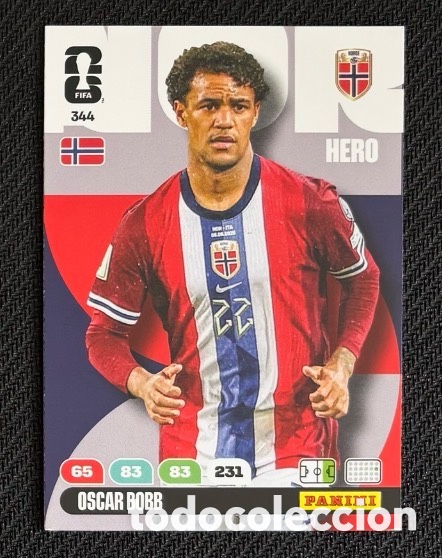 Coleccionismo Cromos antiguos: 344 BOBB NORUEGA Carta FIFA WORLD CUP 2026 mundial ADRENALYN XL