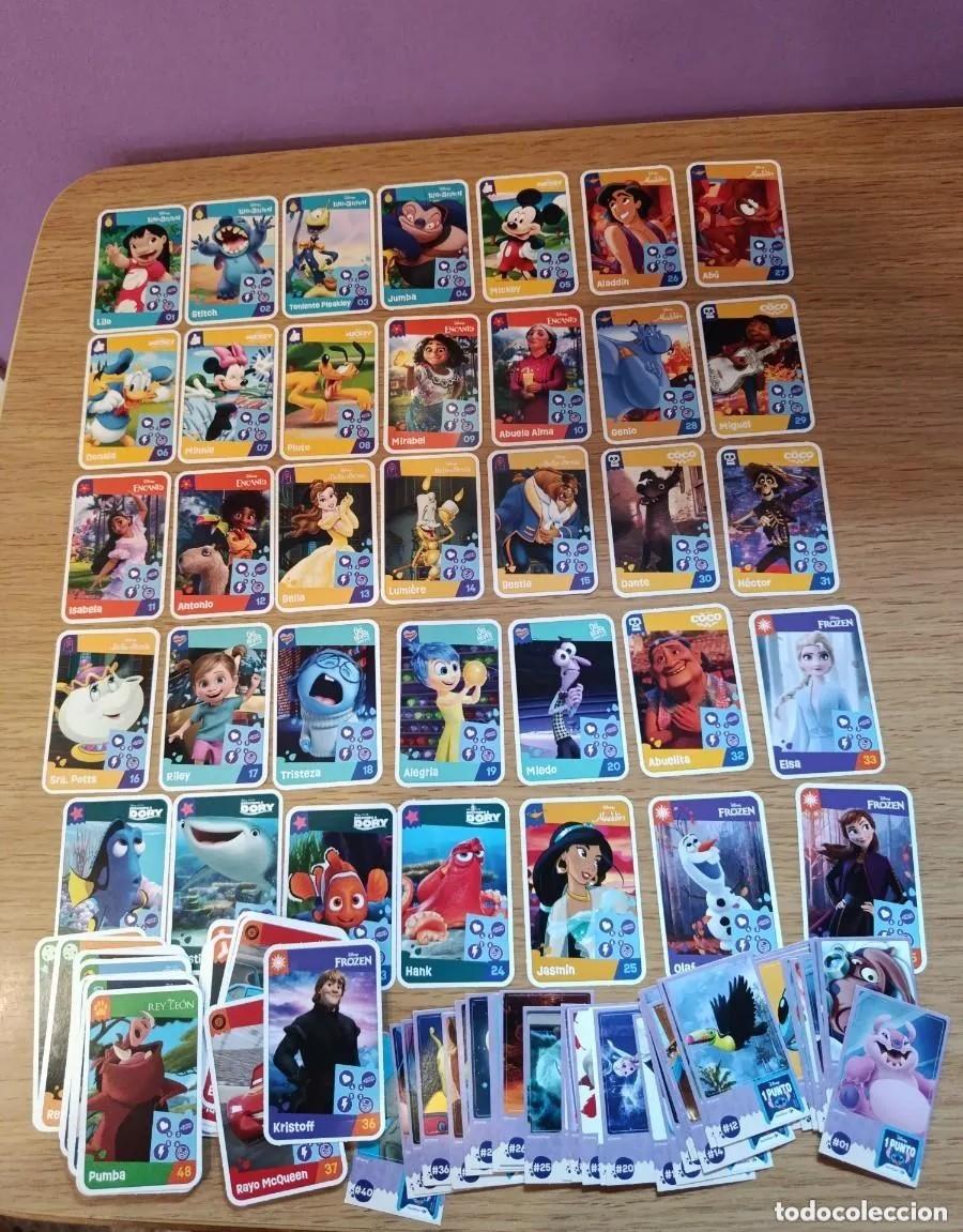 Coleccionismo Cromos antiguos: DISNEY HORA DE JUGAR COLECCION COMPLETA 64 CARTAS Y 40 CROMOS