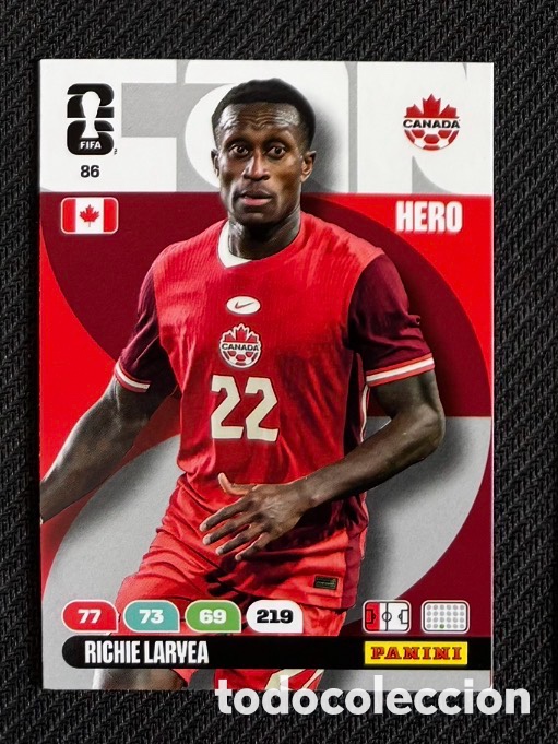 Coleccionismo Cromos antiguos: 86 LARYEA CANAD&Aacute; Carta FIFA WORLD CUP 2026 mundial ADRENALYN XL