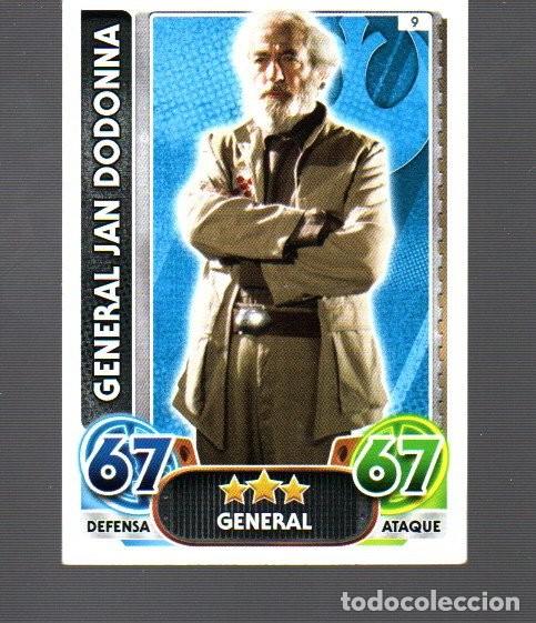 Collectable Antique Stickers: CROMO DE STAR WARS TOPPS FORCE ATTAX GENERAL JAN DODONNA N&ordm; 9