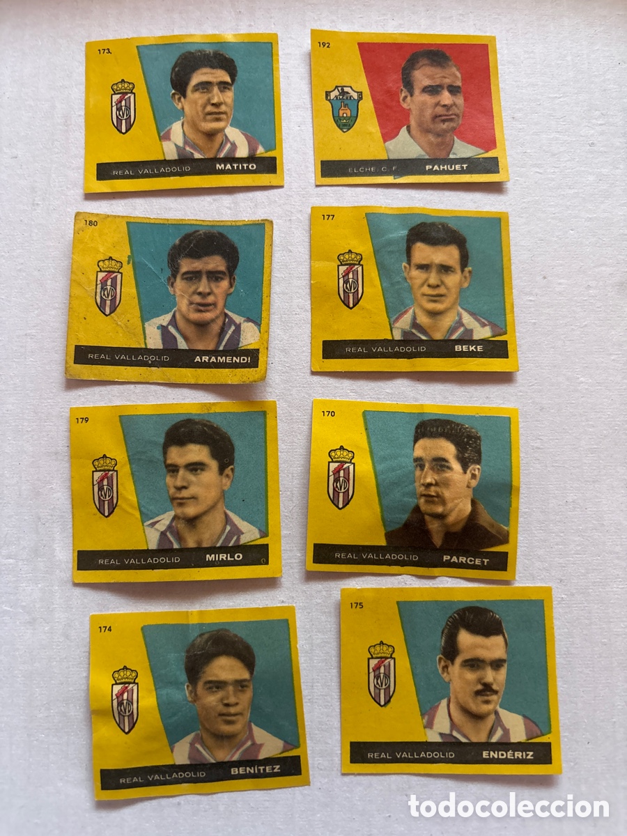 Coleccionismo Cromos antiguos: LOTE 8 CROMOS FUTBOL COLECCI&Oacute;N CAMPEONES BRUGUERA 1960