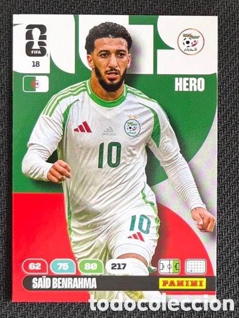Coleccionismo Cromos antiguos: 18 BENRAHMA ARGELIA Carta FIFA WORLD CUP 2026 mundial ADRENALYN XL