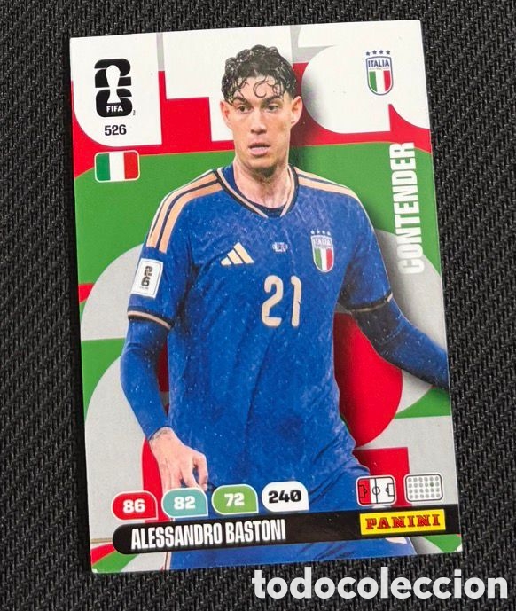 Coleccionismo Cromos antiguos: 526 BASTONI ITALIA Carta FIFA WORLD CUP 2026 mundial ADRENALYN XL