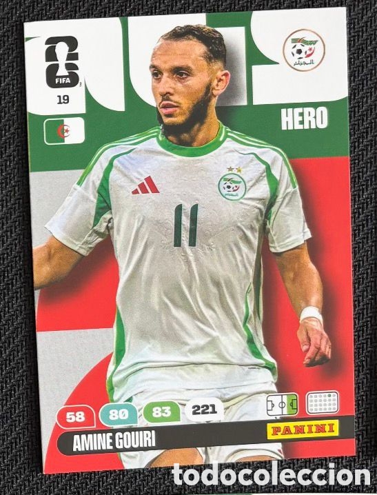 Coleccionismo Cromos antiguos: 19 GOUIRI ARGELIA Carta FIFA WORLD CUP 2026 mundial ADRENALYN XL
