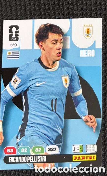 Coleccionismo Cromos antiguos: 500 PELLISTRI URUGUAY Carta FIFA WORLD CUP 2026 mundial ADRENALYN XL