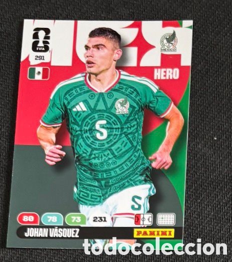 Coleccionismo Cromos antiguos: 291 JOHAN VASQUEZ MEXICO Carta FIFA WORLD CUP 2026 mundial ADRENALYN XL