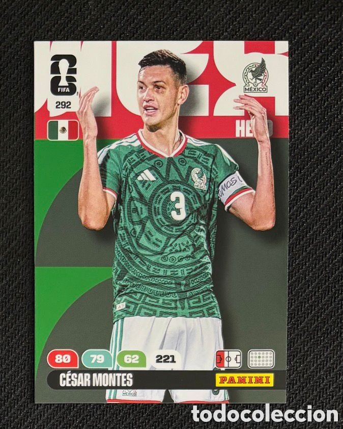 Coleccionismo Cromos antiguos: 292 CESAR MONTES MEXICO Carta FIFA WORLD CUP 2026 mundial ADRENALYN XL