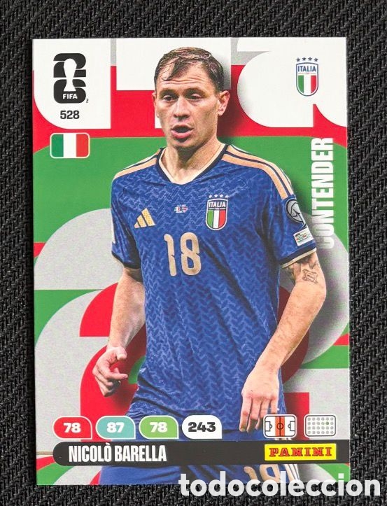 Coleccionismo Cromos antiguos: 528 BARELLA ITALIA Carta FIFA WORLD CUP 2026 mundial ADRENALYN XL