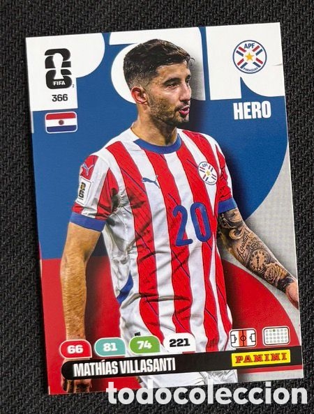Sammeln alte Sammelbilder: 366 VILLASANTI PARAGUAY Carta FIFA WORLD CUP 2026 mundial ADRENALYN XL