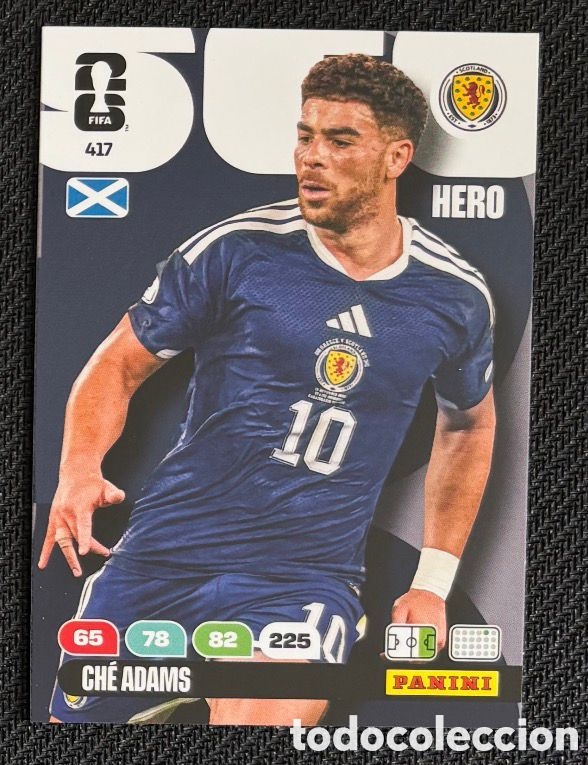 Coleccionismo Cromos antiguos: 417 CHE ADAMS ESCOCIA Carta FIFA WORLD CUP 2026 mundial ADRENALYN XL