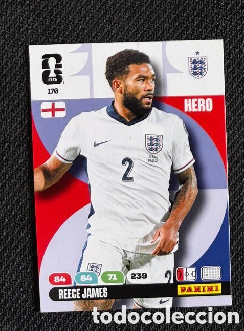 Coleccionismo Cromos antiguos: 170 REECE JAMES INGLATERRA Carta FIFA WORLD CUP 2026 mundial ADRENALYN XL