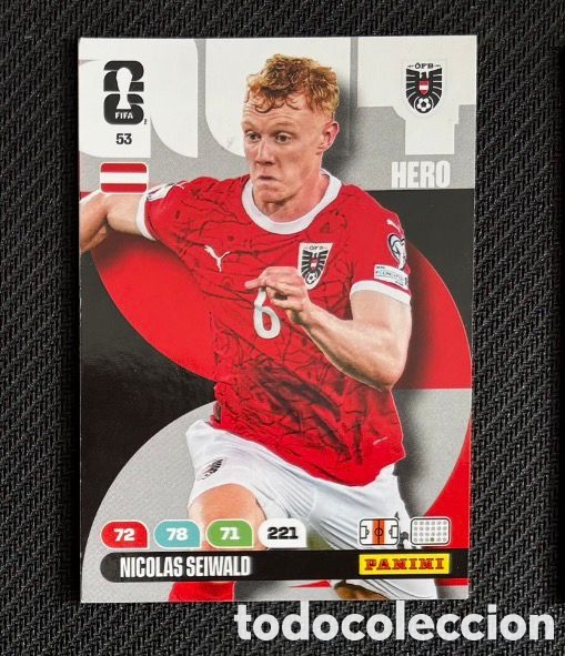 Coleccionismo Cromos antiguos: 53 SEIWALD AUSTRIA Carta FIFA WORLD CUP 2026 mundial ADRENALYN XL