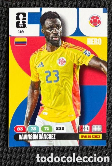 Coleccionismo Cromos antiguos: 110 DAVINSON SANCHEZ COLOMBIA Carta FIFA WORLD CUP 2026 mundial ADRENALYN XL