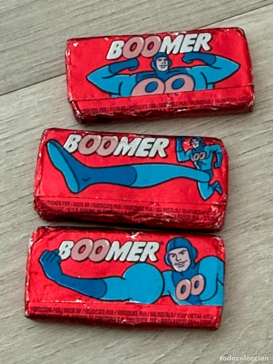Coleccionismo Cromos antiguos: 3 chicles Boomer fresa - Cerrados sin abrir - distintos