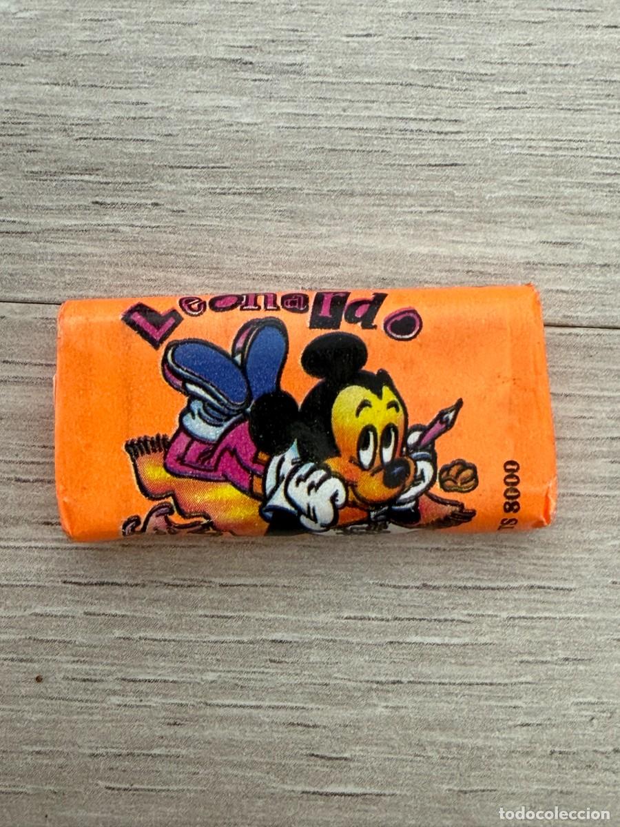 Coleccionismo Cromos antiguos: Chicle cerrado sin abrir - Mickey Mouse Disney Leonardo