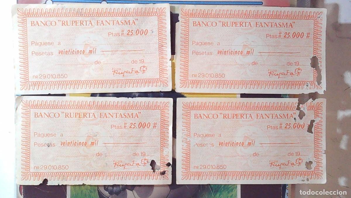 Coleccionismo Cromos antiguos: un dos tres la ruperta fantasma 4 cheques