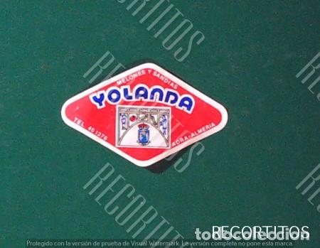 Coleccionismo Cromos antiguos: pegatina de los melones ysandias yolanda adra almeria 1990 1991