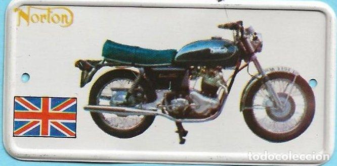 Coleccionismo Cromos antiguos: CHAPA MET&Aacute;LICA. N&ordm; 16. MOTOCICLETA NORTON. REGALO DE TULICREM.