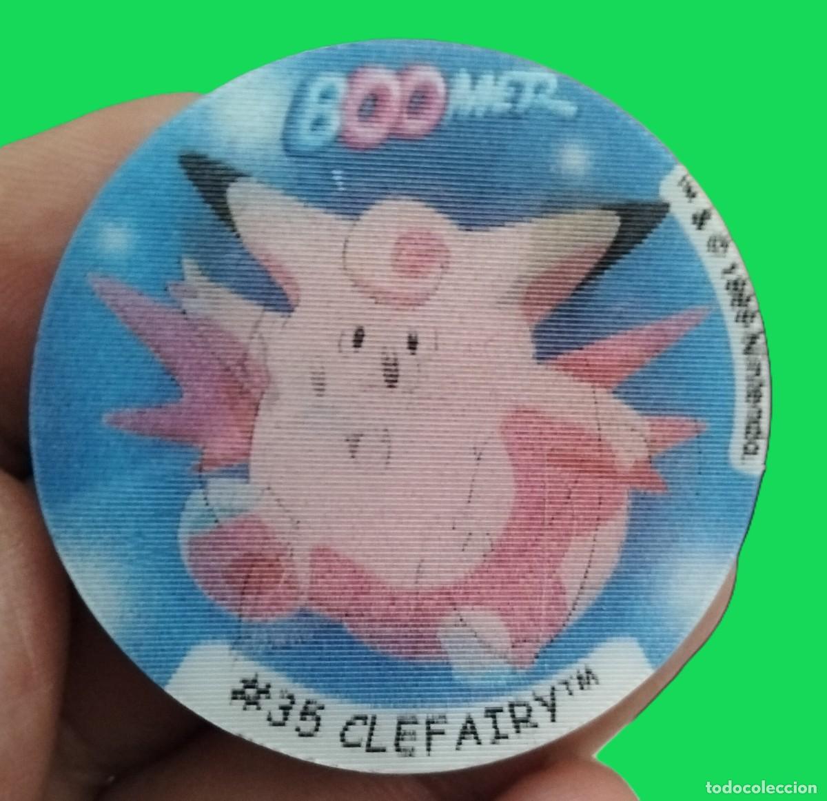 Coleccionismo Cromos antiguos: BOOMER. Tazo POKEMON N&ordm; 35/36: CLEFAIRY / CLEFABLE - POKEMON, NINTENDO 3d con movimientoto