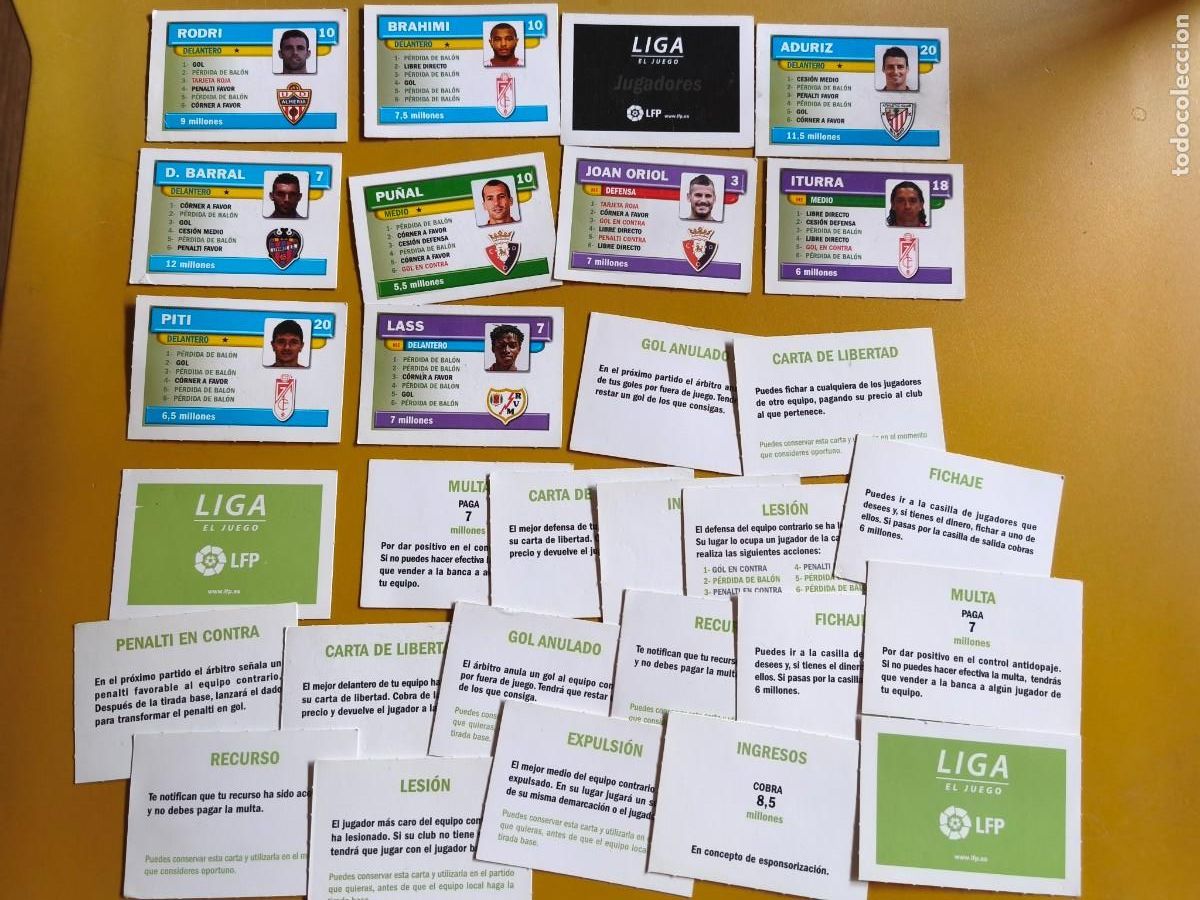 Coleccionismo Cromos antiguos: liga, el juego LFP. fichas. contiene 29 cartas