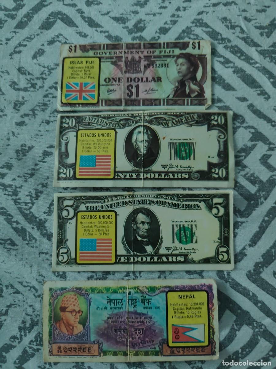 Coleccionismo Cromos antiguos: 4 billetes del mundo. Bimbo