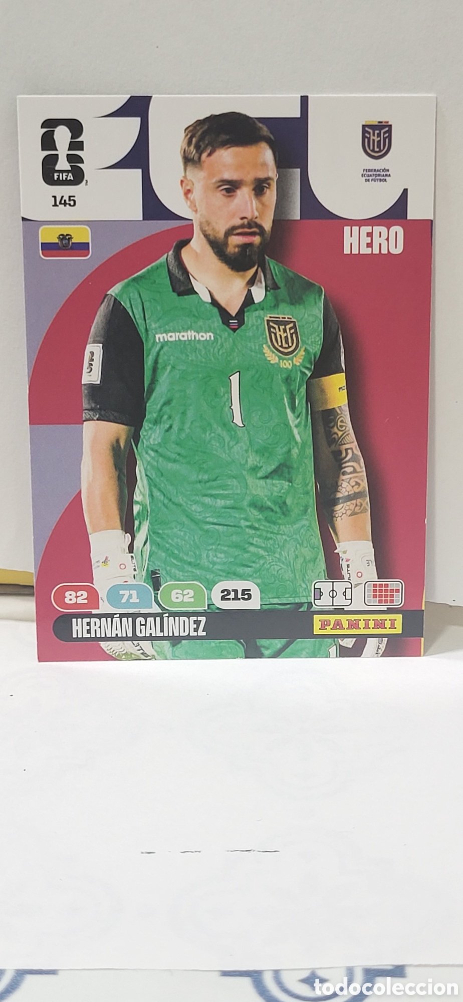 Collectionnisme Cartes &agrave; collectionner anciennes: HERNAN GALINDEZ ECUADOR N&ordm; 145 ADRENALYN XL MUNDIAL 2026 26 FIFA WORLD CUP PANINI