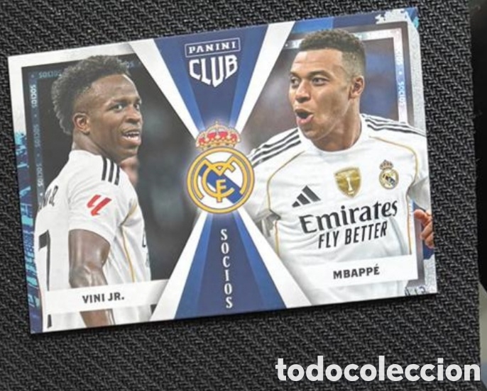 Coleccionismo Cromos antiguos: Mbappe Vini jr socios Panini Club REAL MADRID 2025 2026
