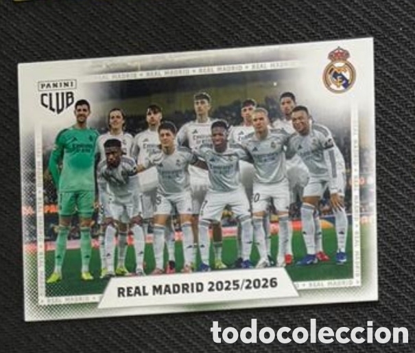 Coleccionismo Cromos antiguos: Plantilla once inicial Panini Club REAL MADRID 2025 2026