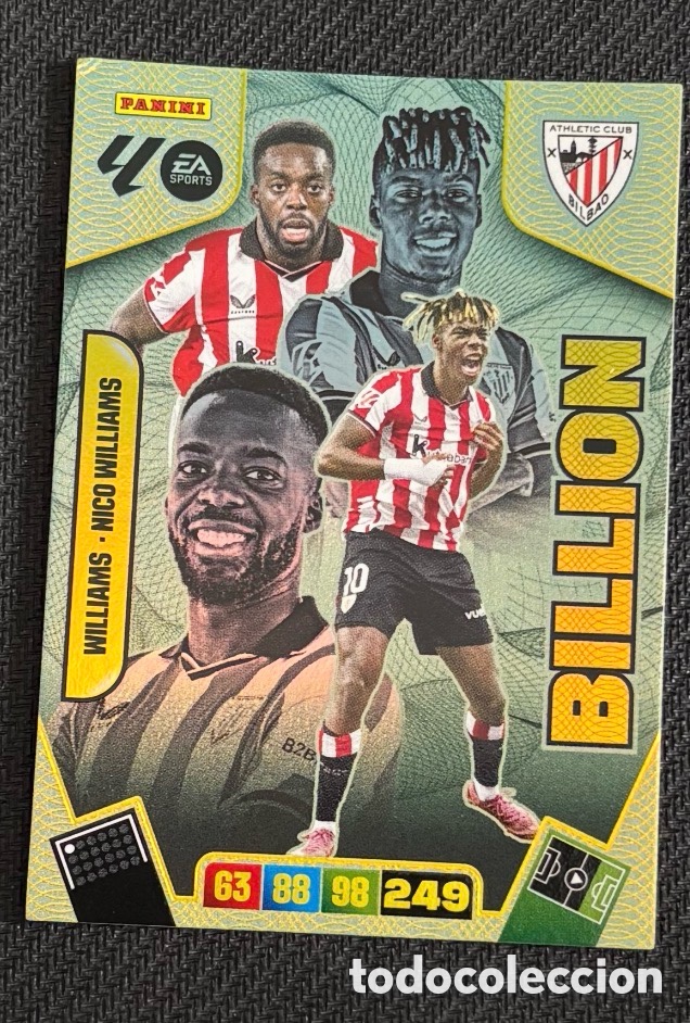 Coleccionismo Cromos antiguos: BILLION NICO E I&Ntilde;AKI WILLIAMS ATHLETIC CLUB Panini Adrenalyn XL LaLiga 2024 2025