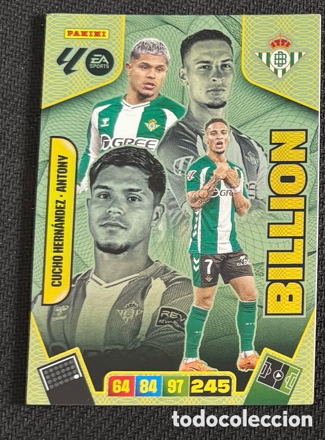 Coleccionismo Cromos antiguos: BILLION CUCHO HERN&Aacute;NDEZ ANTONY BETIS Panini Adrenalyn XL LaLiga 2024 2025