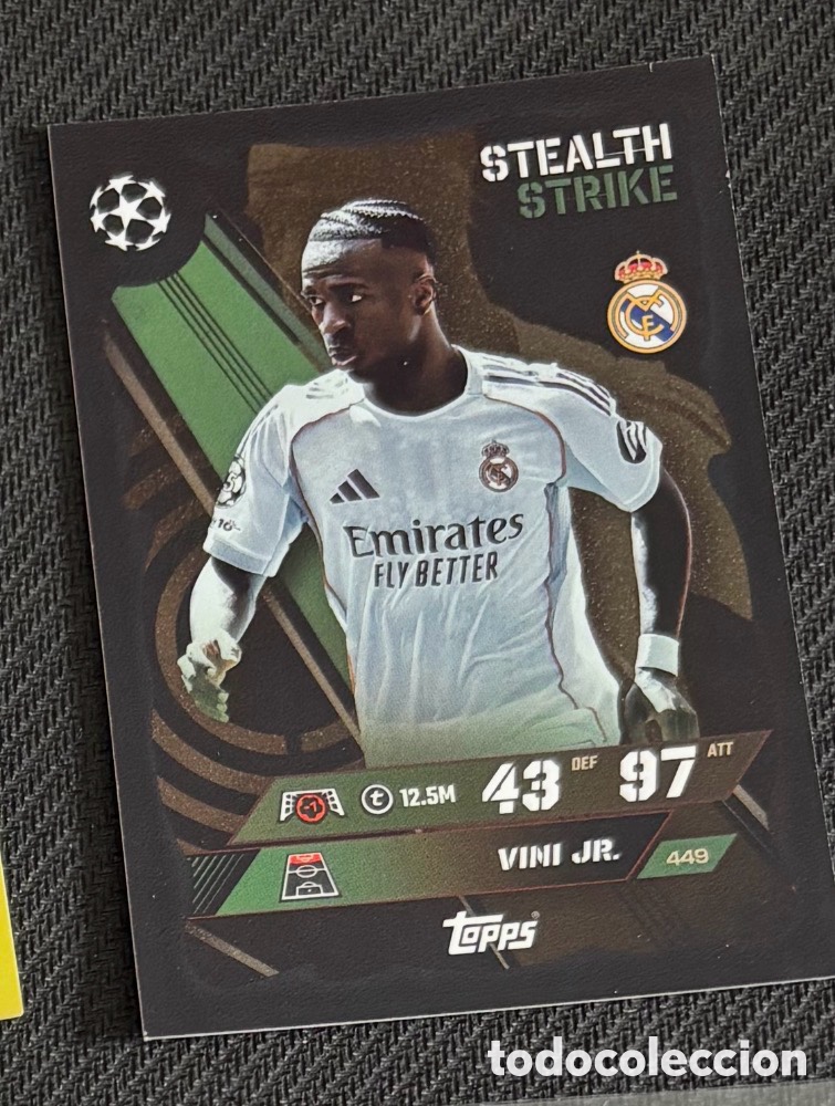 Coleccionismo Cromos antiguos: Carta Vini Jr Real Madrid Stealth Strike Topps 2025 2026