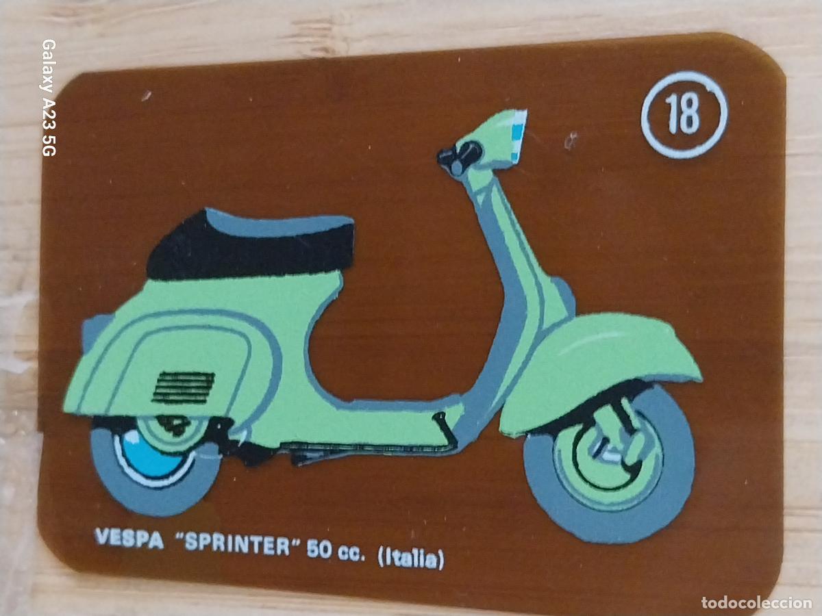 Coleccionismo Cromos antiguos: CROPAN VESPA SPRINTER MOTO CROMO 18 PLASTICO JUGADO ORIGINAL PROMO PASTELITOS A&Ntilde;OS 70