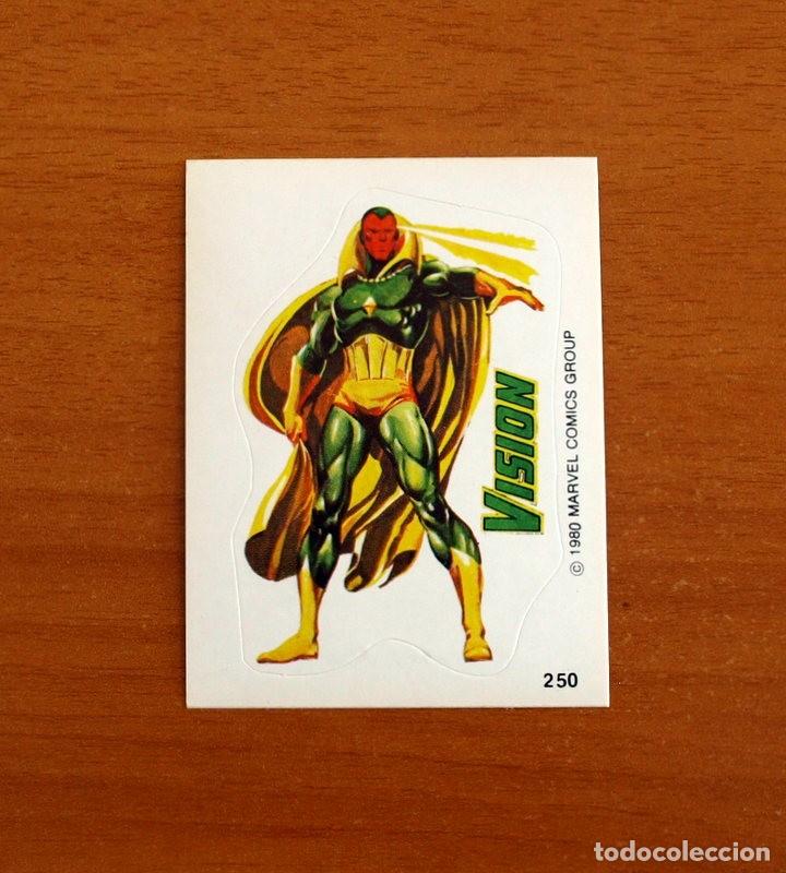 Coleccionismo Cromos antiguos: Superh&eacute;roes - N&ordm; 250 Visi&oacute;n - Marvel 1980 Comics Group - Chocolates Terrabusi - Nunca pegado
